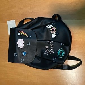 Zara kids black patch backpack nwt